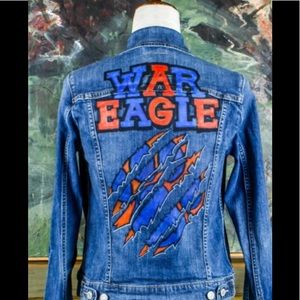 Hand painted Auburn jean jacket